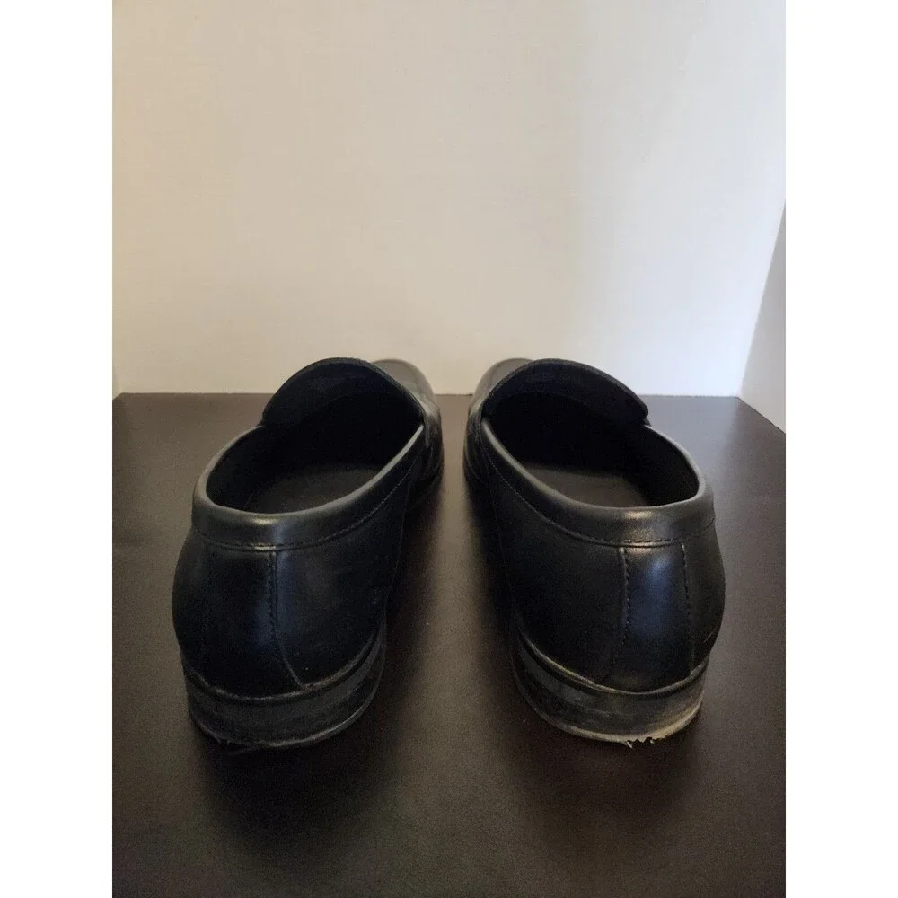 Sz9.5 - Nordstrom Mens Ortholite Black Leather Penny Loafer Dress Shoes